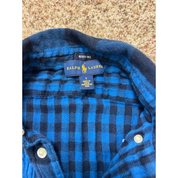 POLO Ralph Lauren Boys Reversable shirt, Blue & Black; 100% Cotton, 6-7 - Picture 6 of 11